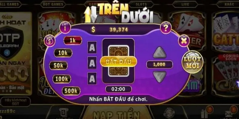 Mini game Trên dưới