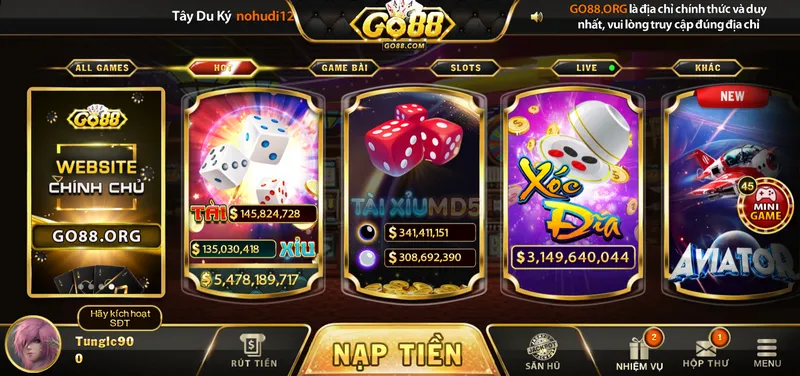 3 lĩnh vực cá cược nổi bật được cung cấp tại nhà game Go88