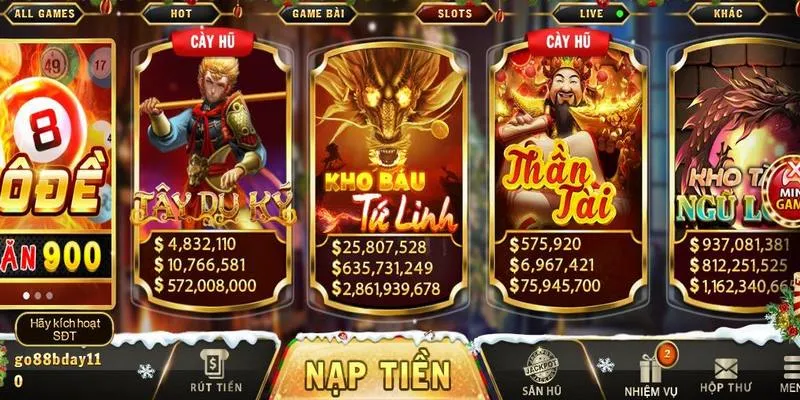 Slots game Kho báu tứ linh được yêu thích tại link tải Go88