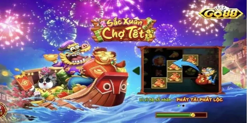 Chọn vào trò chơi Sắc xuân chợ tết tại slots