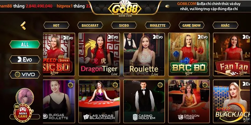 Vì sao nên tham gia Live Casino tại Go88 online?