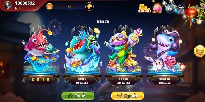 Khác biệt của game bắn cá và mini bắn cá khi tải Go88