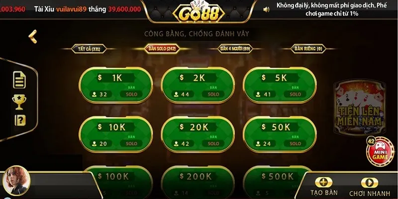 Game bài Tiến lên miền nam đến từ link tải Go88